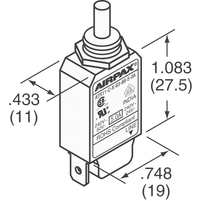 ATR11-D-X-63-WB-4.0A Sensata-Airpax Interruttori automatici